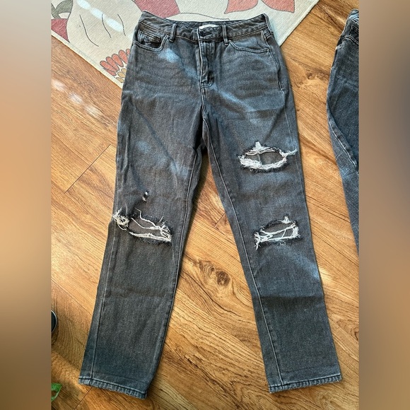 Lot of 2 Preloved PacSun Distressed Black Mom Jeans. Size 28. - Picture 2 of 12